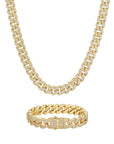 12mm 18K gold iceman cuban chain necklace and bracelet set by Iceman Society