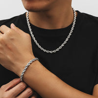 THE ROPE - 6mm 麻花手鍊 (White Gold)