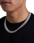 ICE PRONG - 13mm 古巴項鍊 (White Gold)