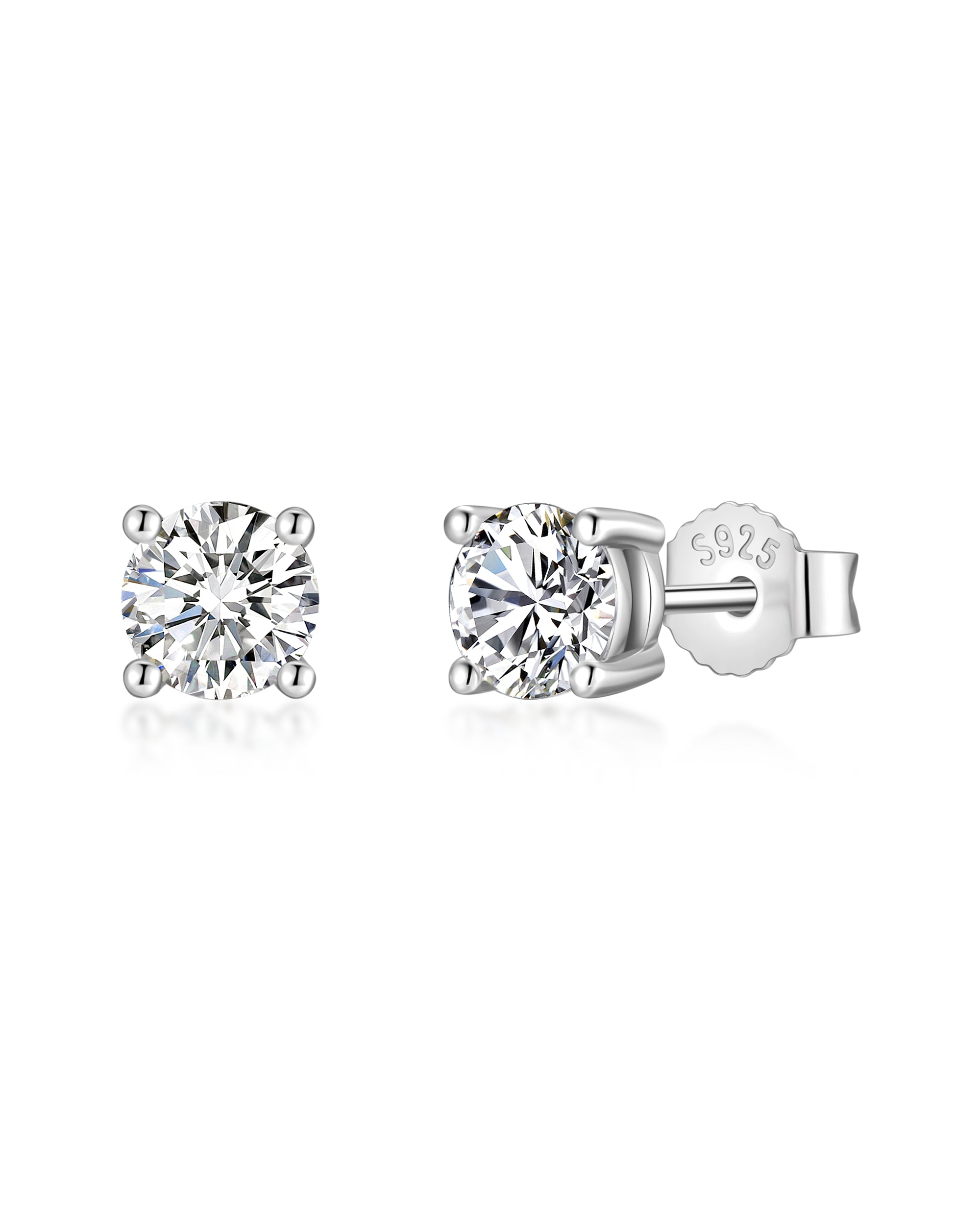 White gold moissanite earrings by Iceman Society
