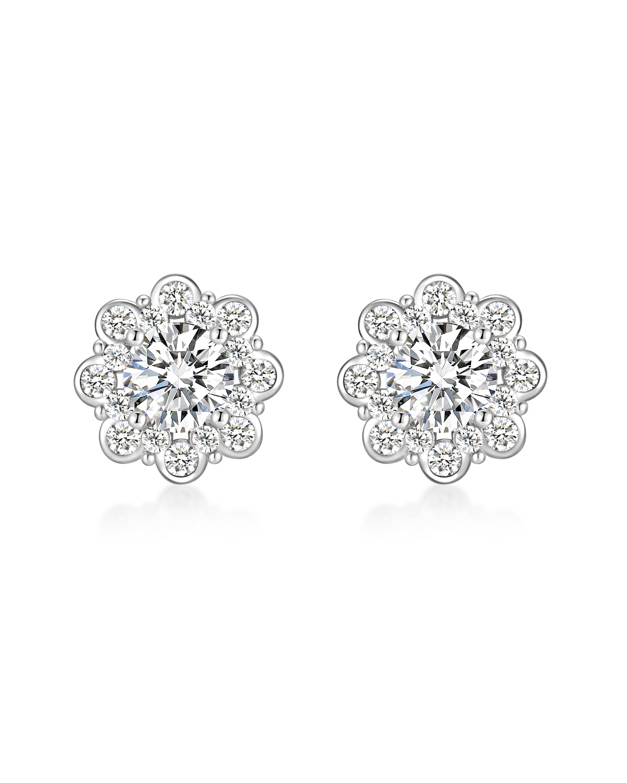 White gold moissanite earrings by Iceman Society