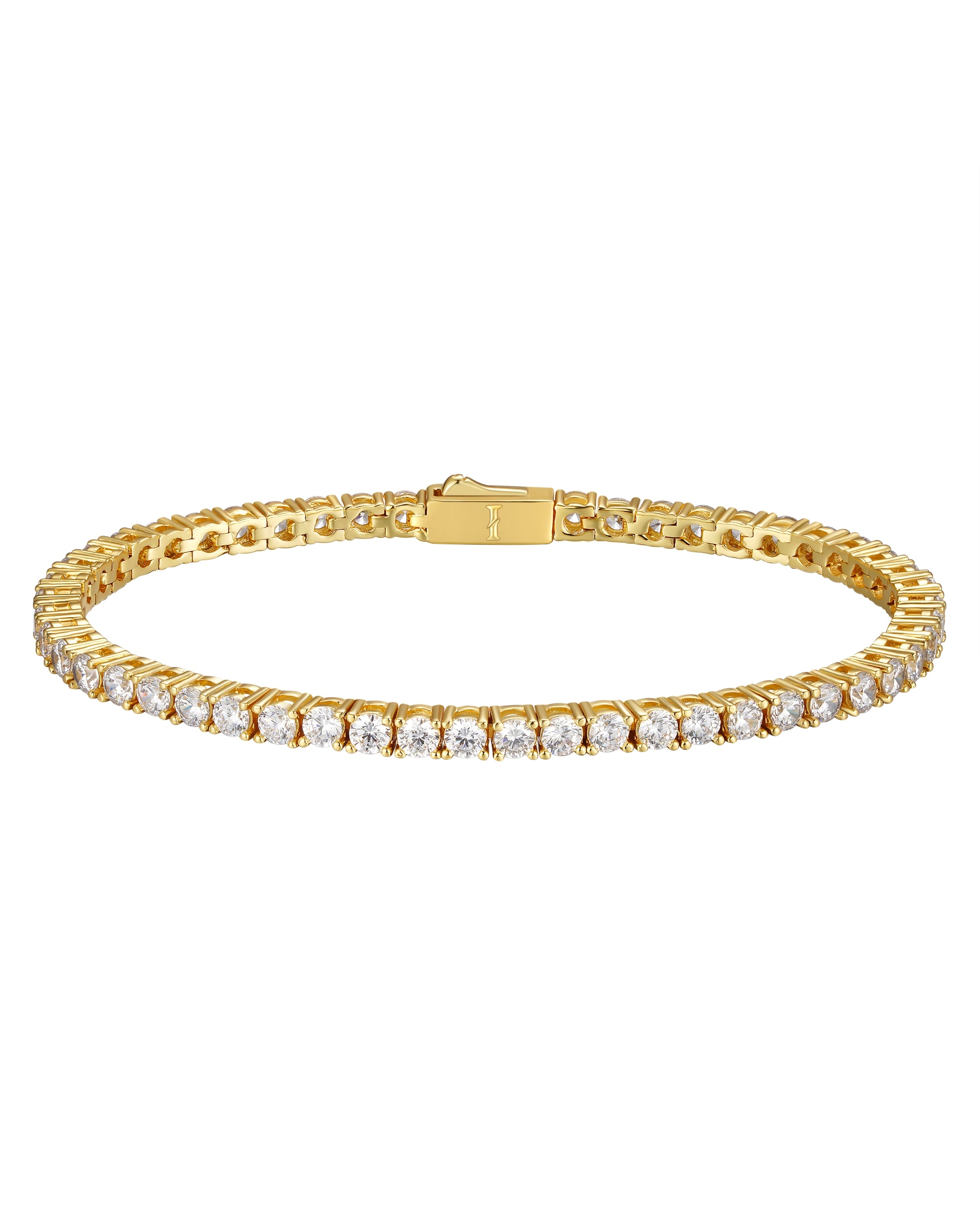 3mm 18k gold tennis bracelet by Iceman Society