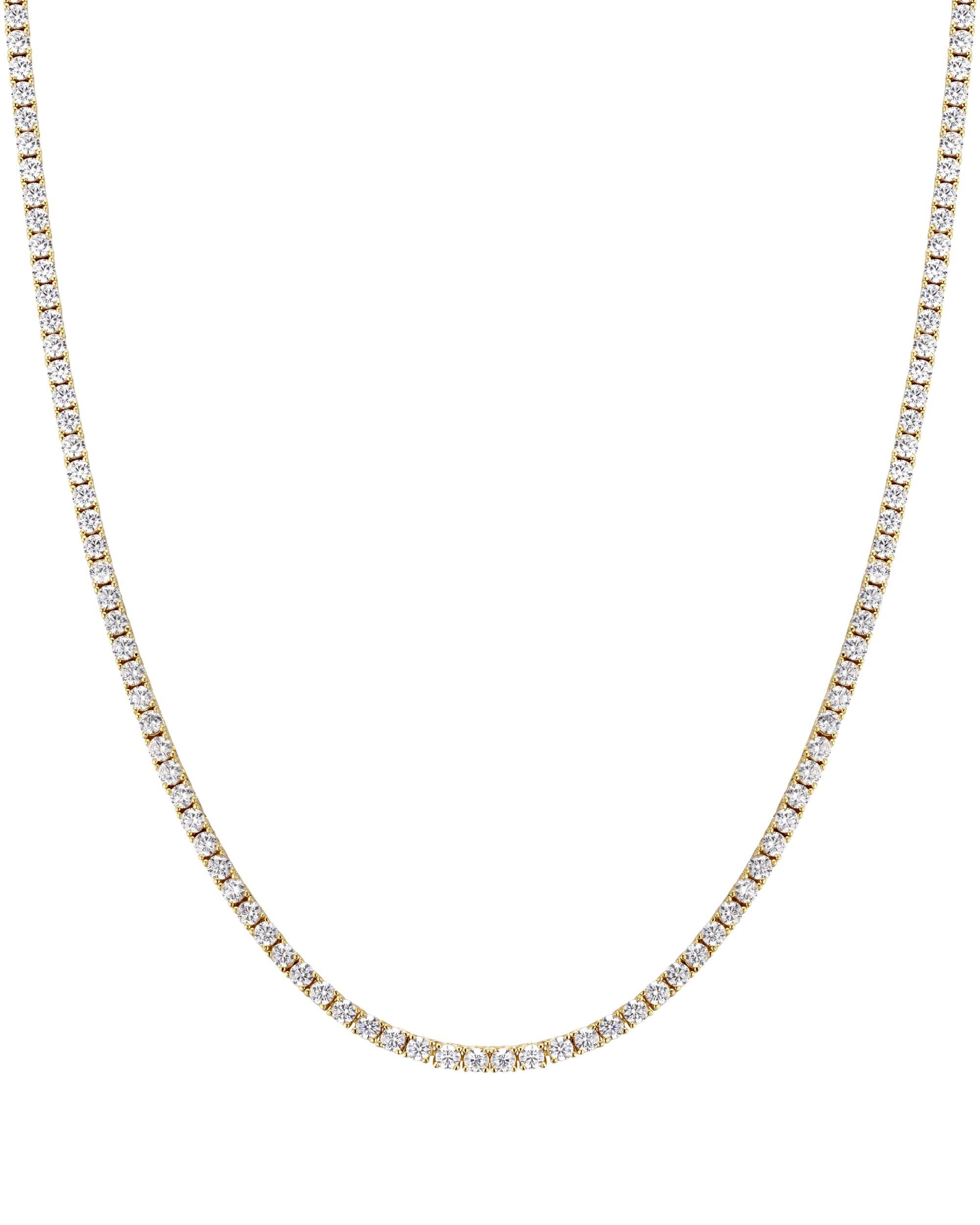 3mm 18k gold tennis necklace by Iceman Society