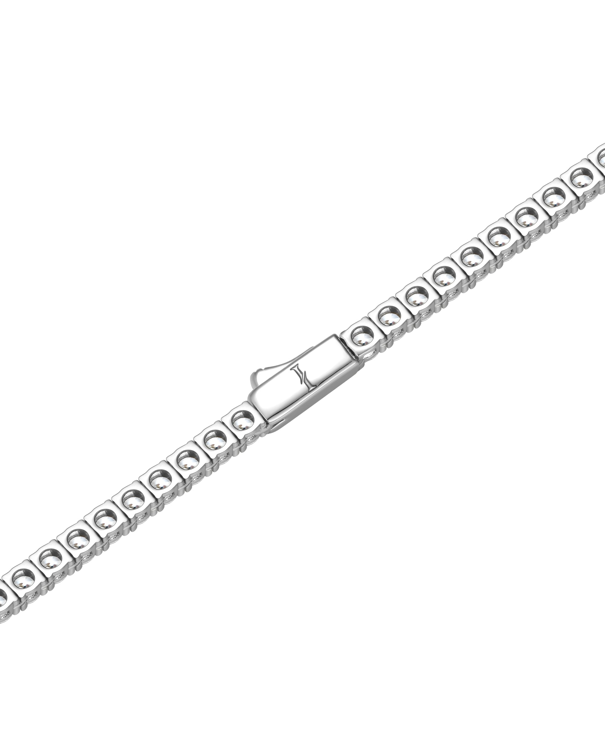 3mm white gold tennis necklace by Iceman Society