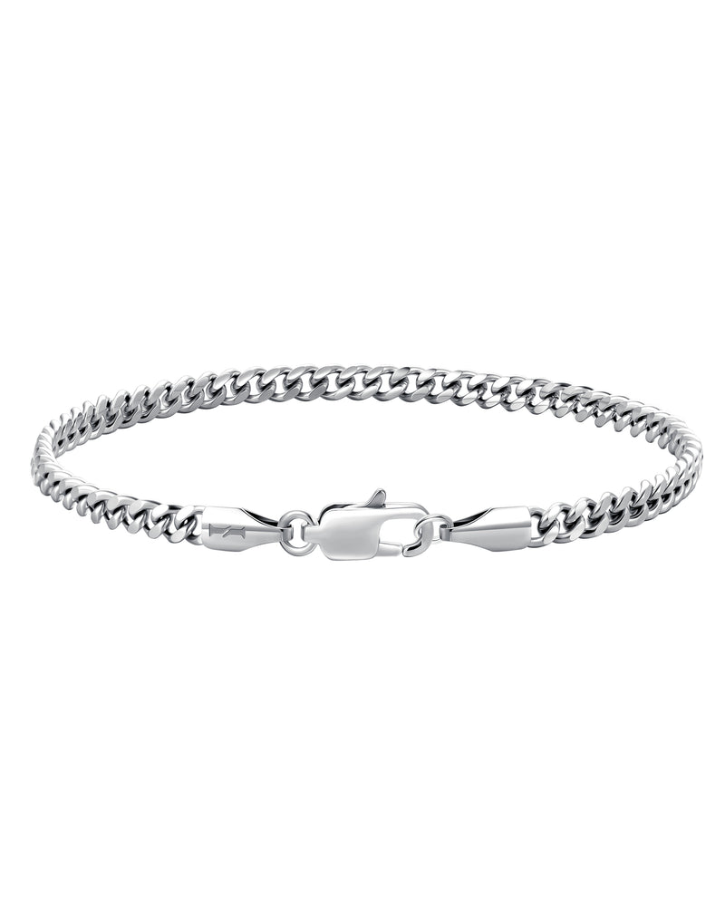 PLAIN 3mm 古巴手鍊 White Gold 商品照