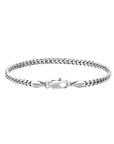 3mm white gold plain cuban bracelet by Iceman Society