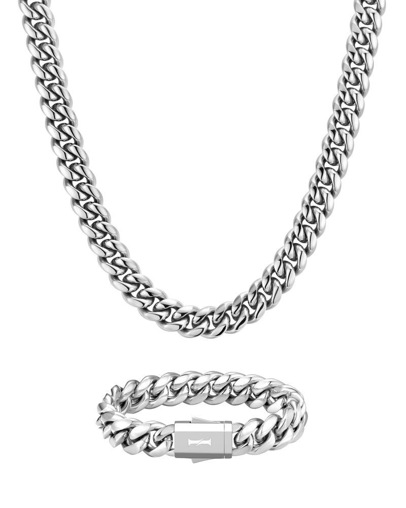 PLAIN SET 12mm 古巴組合 White Gold 商品照
