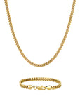 5mm 18K gold plain cuban chain necklace and bracelet set by Iceman Society
