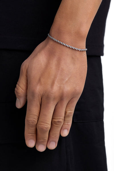 THE ROPE - 3mm 麻花手鍊 (White Gold)