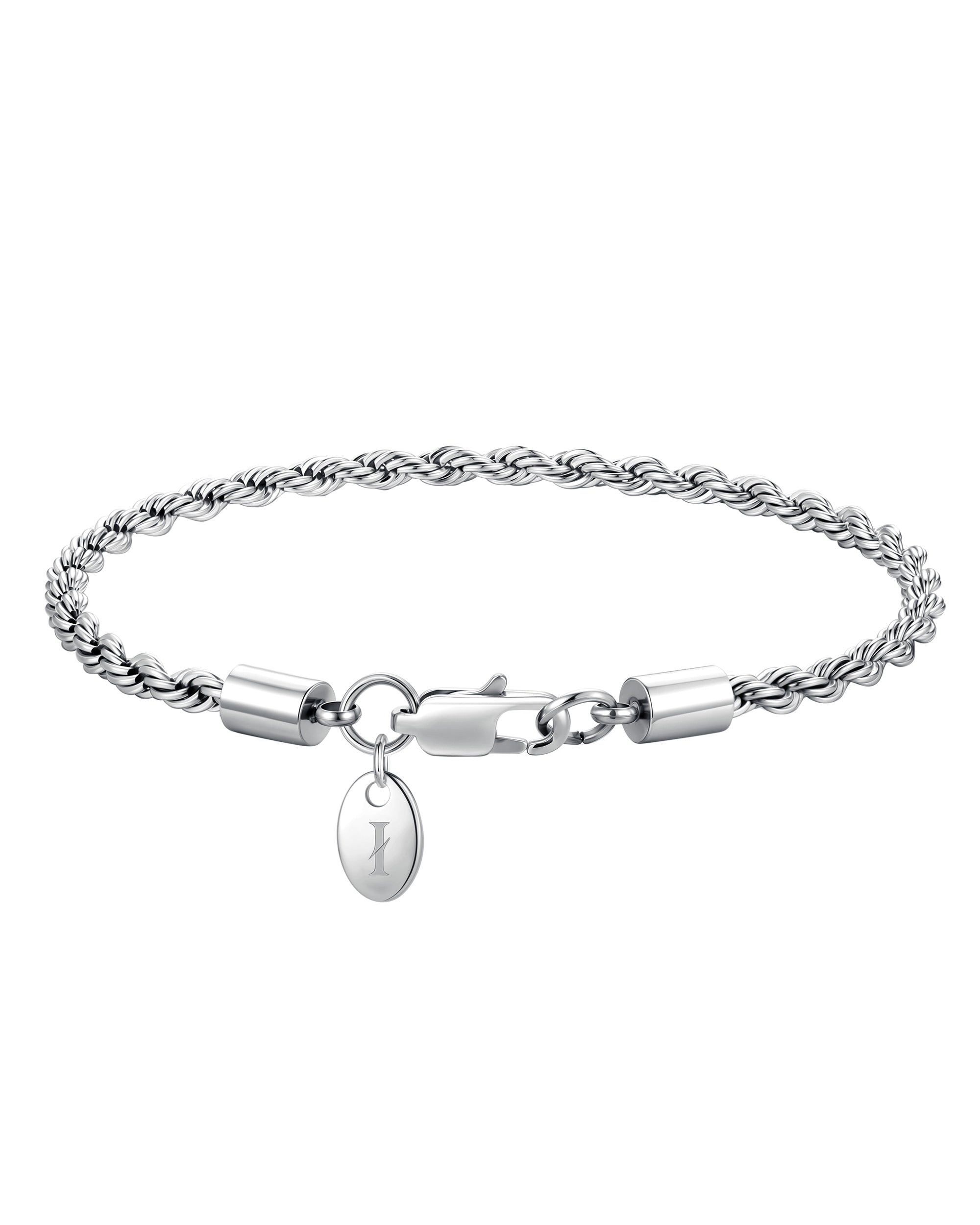 3mm white gold rope bracelet by Iceman Society
