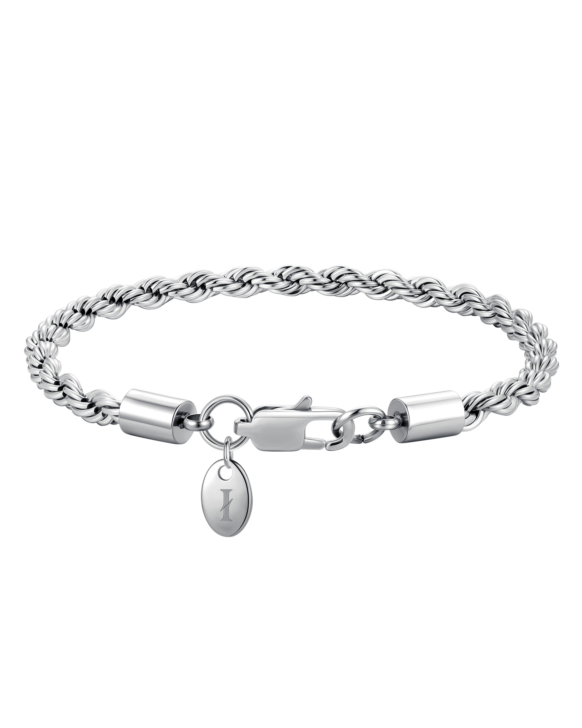 4mm white gold rope bracelet by Iceman Society