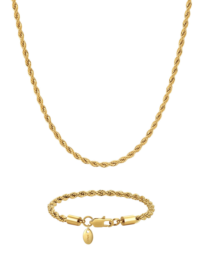 THE ROPE SET 4mm 麻花組合 18K Gold 商品照