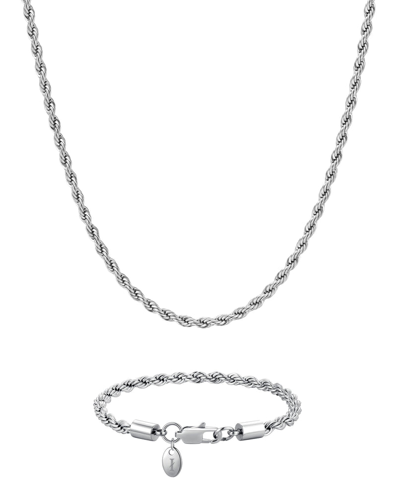 THE ROPE SET 4mm 麻花組合 White Gold 商品照