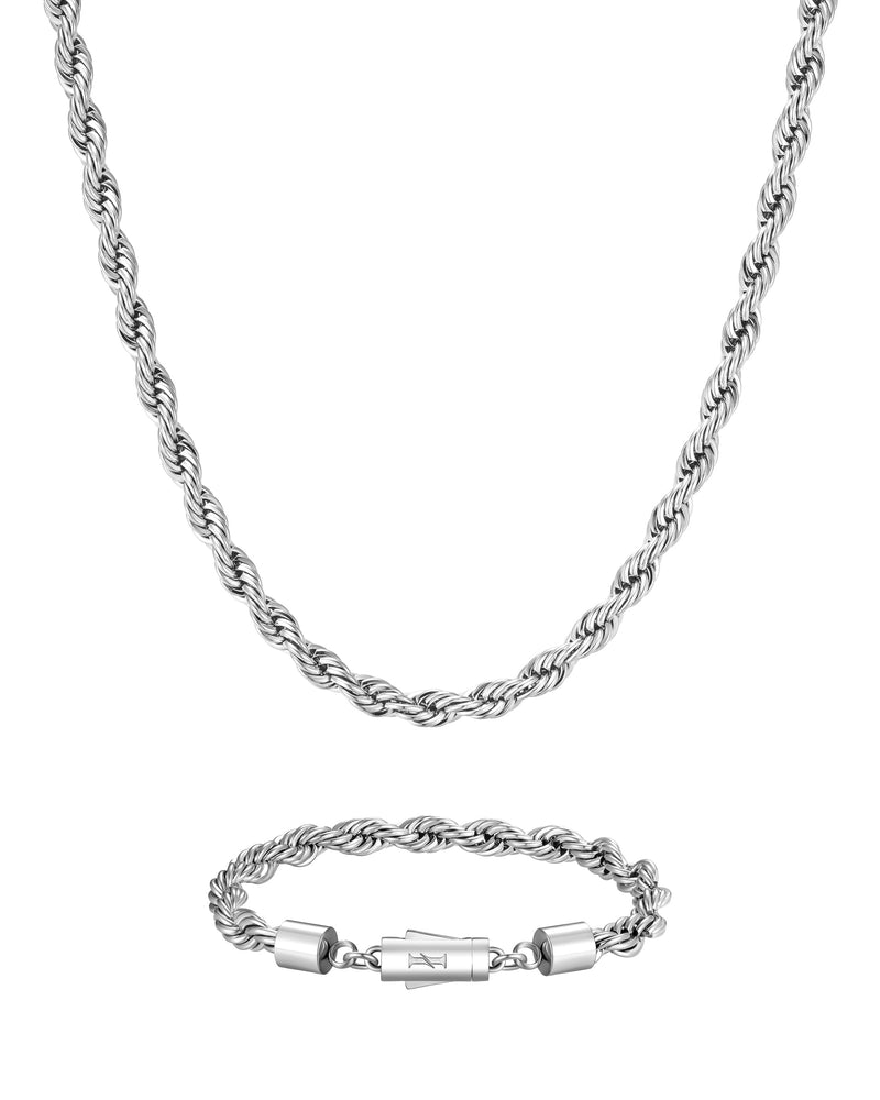 THE ROPE SET 6mm 麻花組合 White Gold 商品照