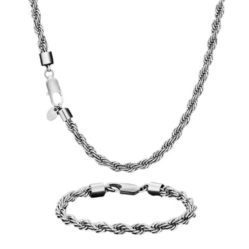 THE ROPE SET - 6mm 麻花組合 (White Gold)